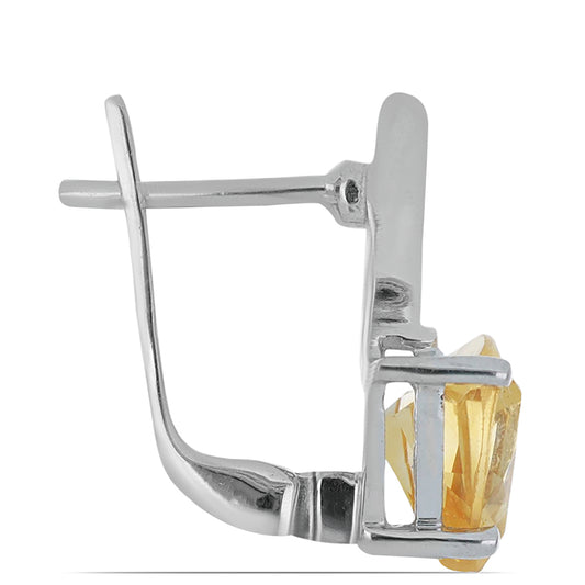 Silberohrringe mit Zitrin aus dem Ural