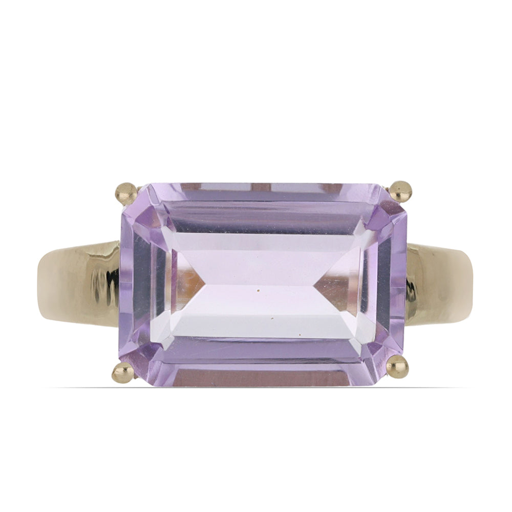 Goldplattierter Silberring mit Rose De France Amethyst 1 