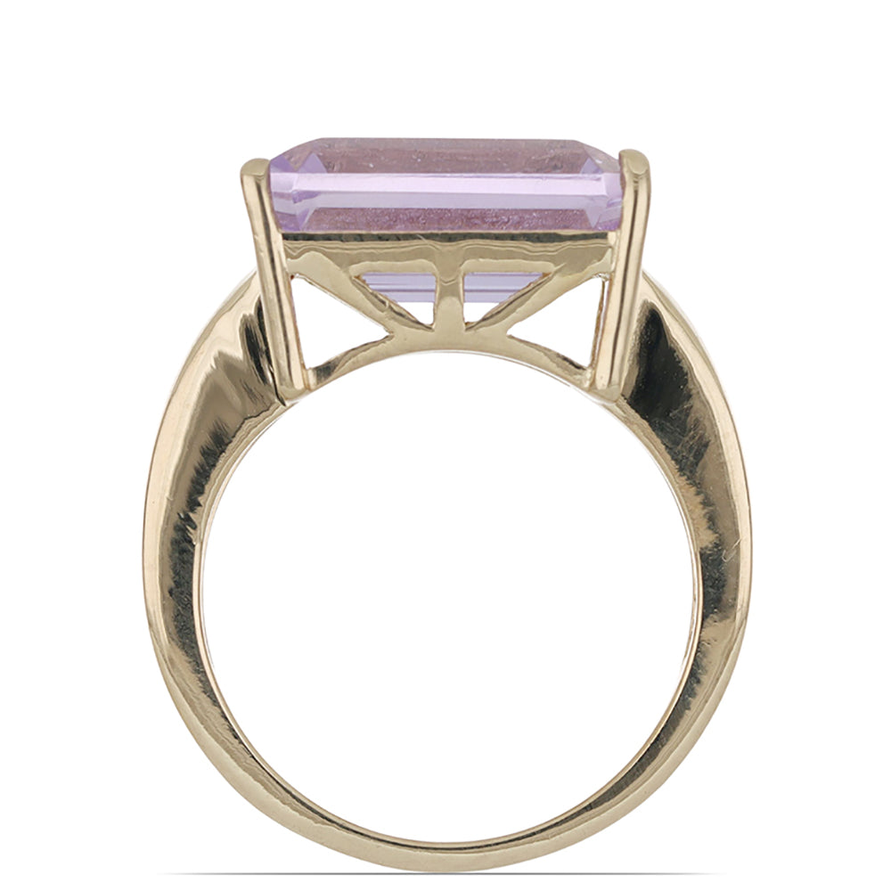 Goldplattierter Silberring mit Rose De France Amethyst