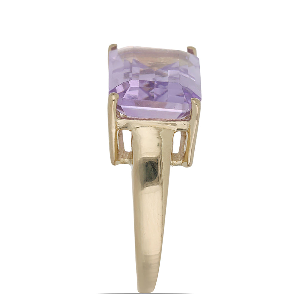 Goldplattierter Silberring mit Rose De France Amethyst 4 