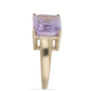 Goldplattierter Silberring mit Rose De France Amethyst