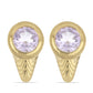 Goldplattierte Silberohrringe mit Rose De France Amethyst