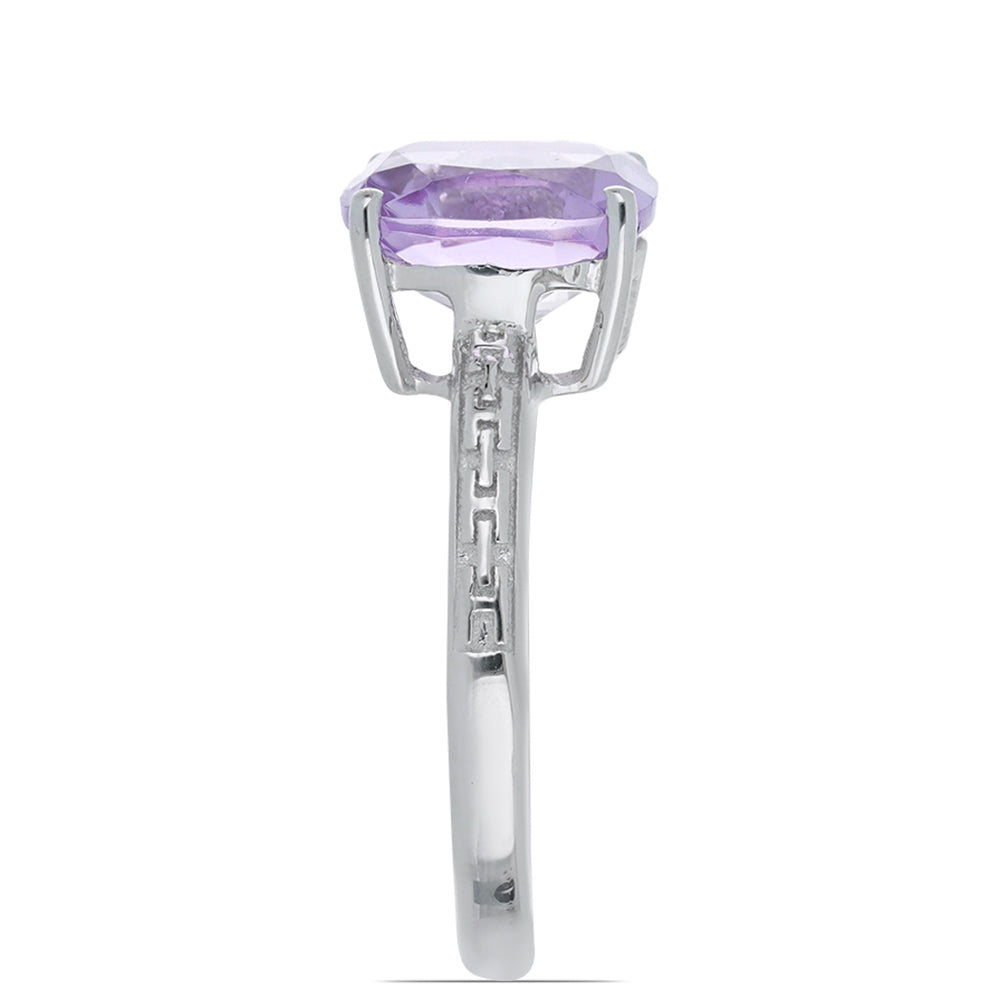 Silberring mit Rose De France Amethyst