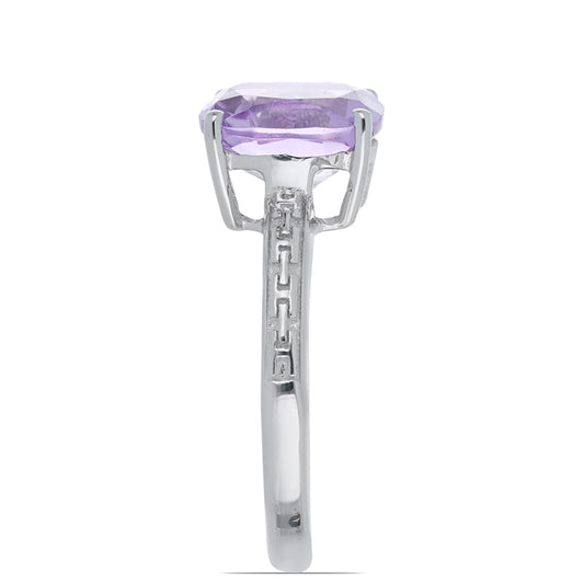 Silberring mit Rose De France Amethyst