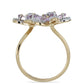 Goldplattierter Silberring mit Rose De France Amethyst und weißem Topas