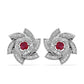 Silberohrringe mit Rubin aus Madagaskar und weißem Topas