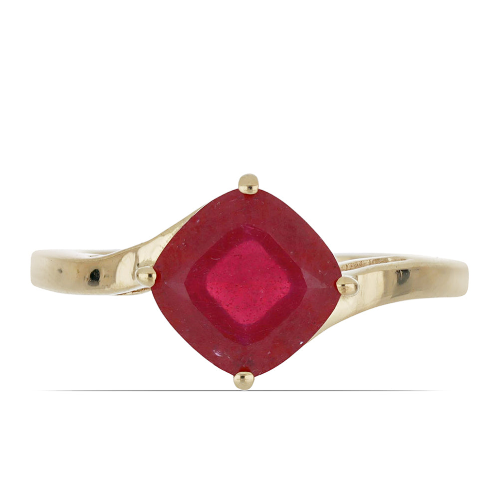 Goldplattierter Silberring mit Rubin aus Madagaskar