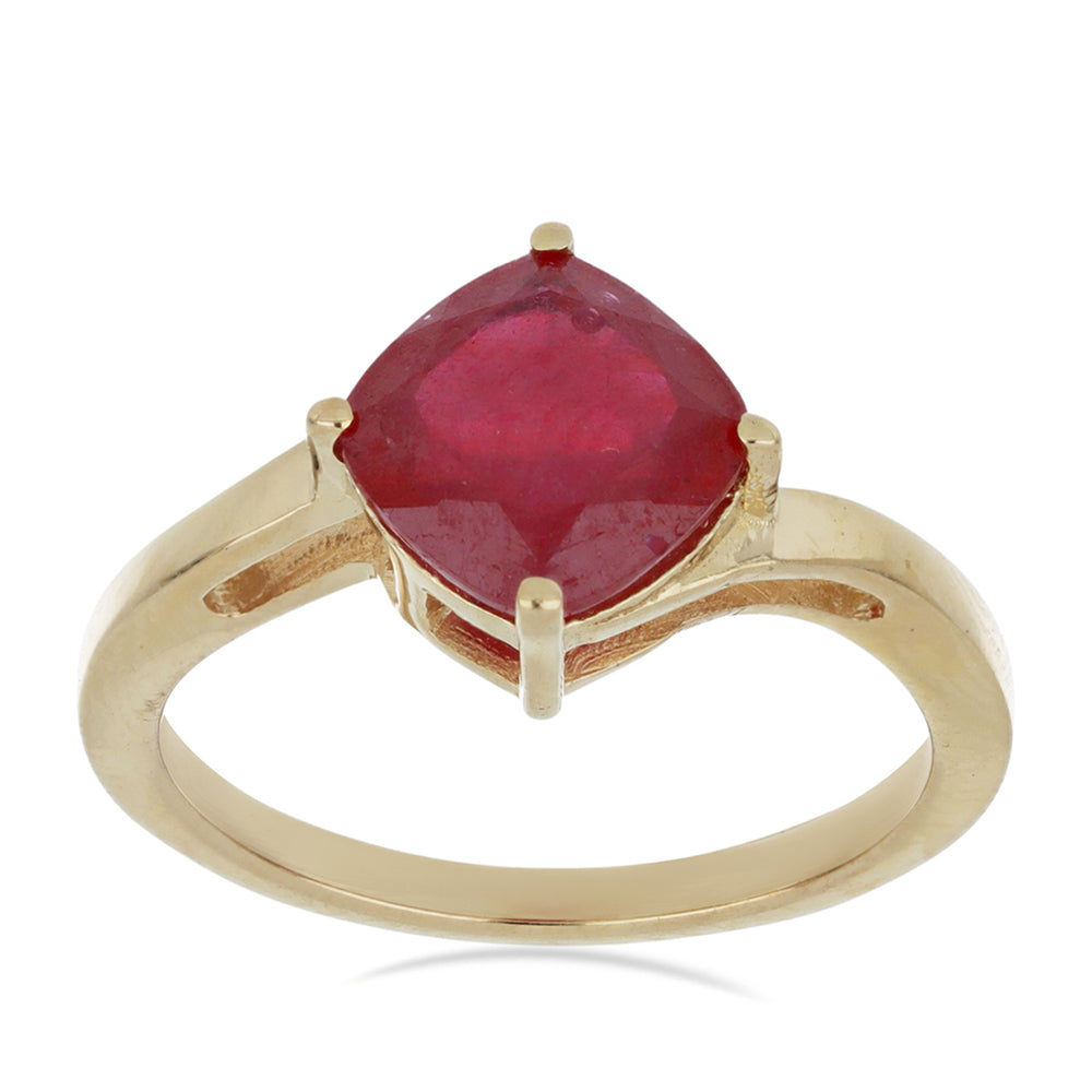 Goldplattierter Silberring mit Rubin aus Madagaskar 2 