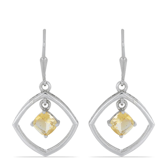 Silberohrringe mit Zitrin aus dem Ural