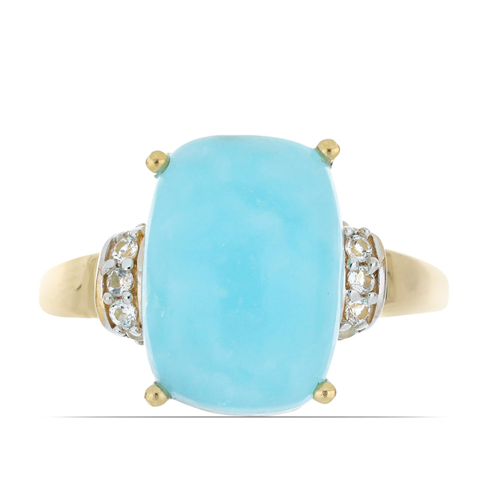 Goldplattierter Silberring mit weißem Topas 1 