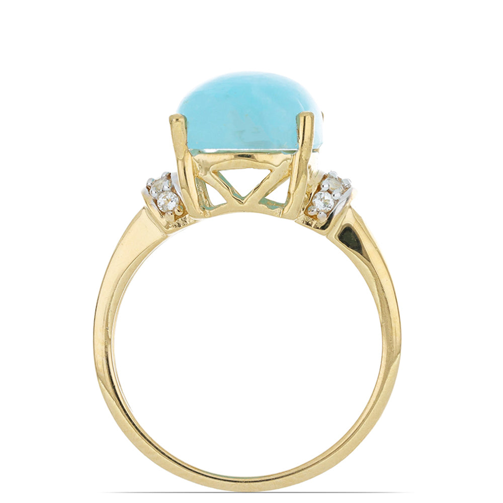 Goldplattierter Silberring mit weißem Topas