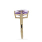 Goldplattierter Silberring mit Rose De France Amethyst