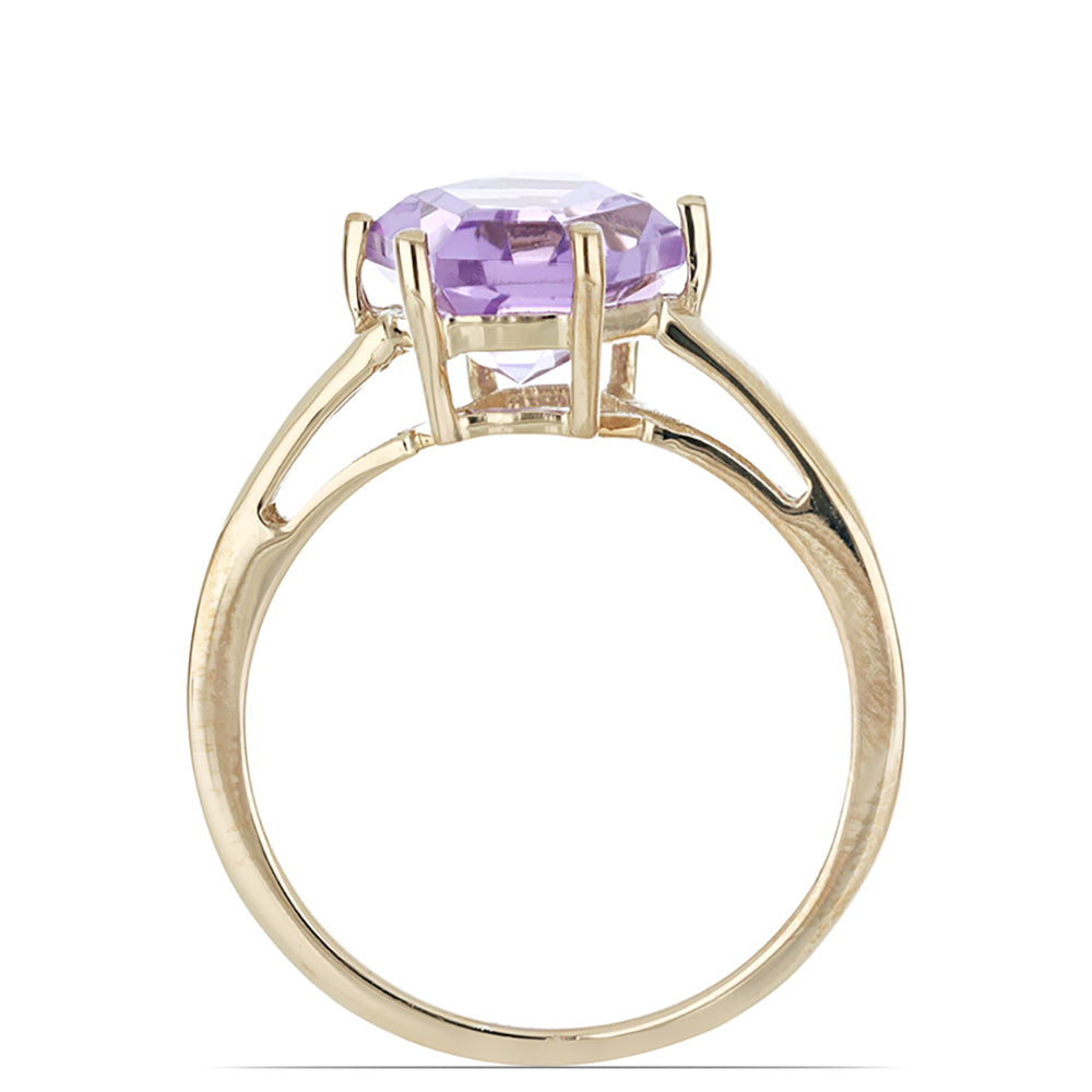 Goldplattierter Silberring mit Rose De France Amethyst 3 