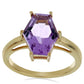 Goldplattierter Silberring mit Rose De France Amethyst