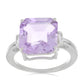 Silberring mit Rose De France Amethyst und weißem Zirkon