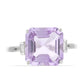 Silberring mit Rose De France Amethyst und weißem Zirkon