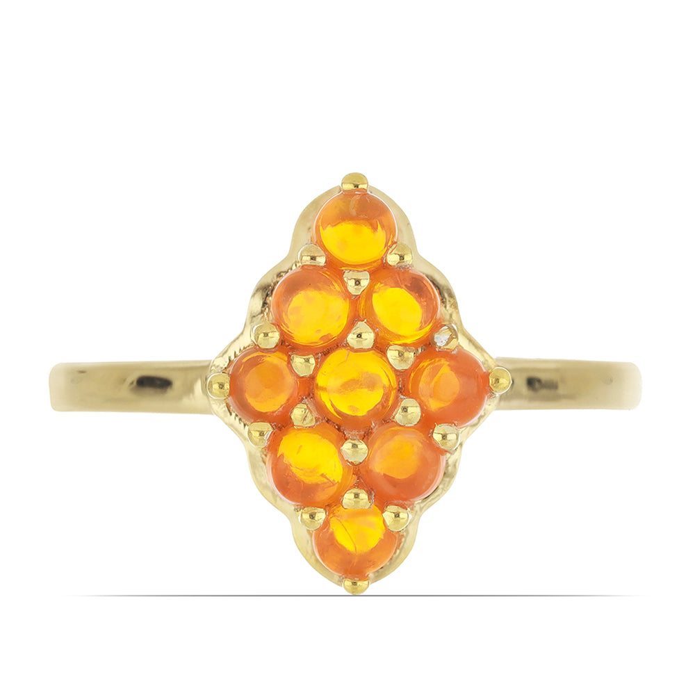 Goldplattierter Silberring mit orangefarbenem Opal aus Lega Dembi 1 