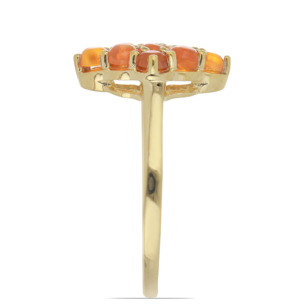 Goldplattierter Silberring mit orangefarbenem Opal aus Lega Dembi 2 