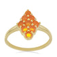 Goldplattierter Silberring mit orangefarbenem Opal aus Lega Dembi