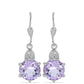 Silberohrringe mit Rose De France Amethyst und weißem Topas