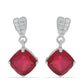 Silberohrringe mit Rubin aus Madagaskar und weißem Topas