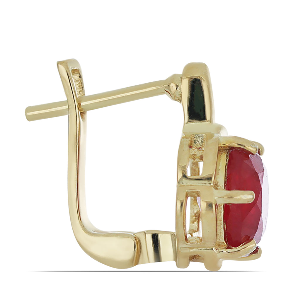 Goldplattierte Silberohrringe mit Rubin aus Madagaskar 2 