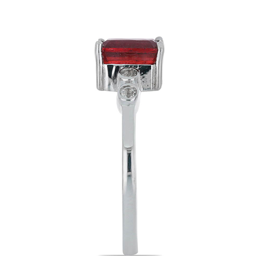 Silberring mit Rubin aus Madagaskar und weißem Topas 2 