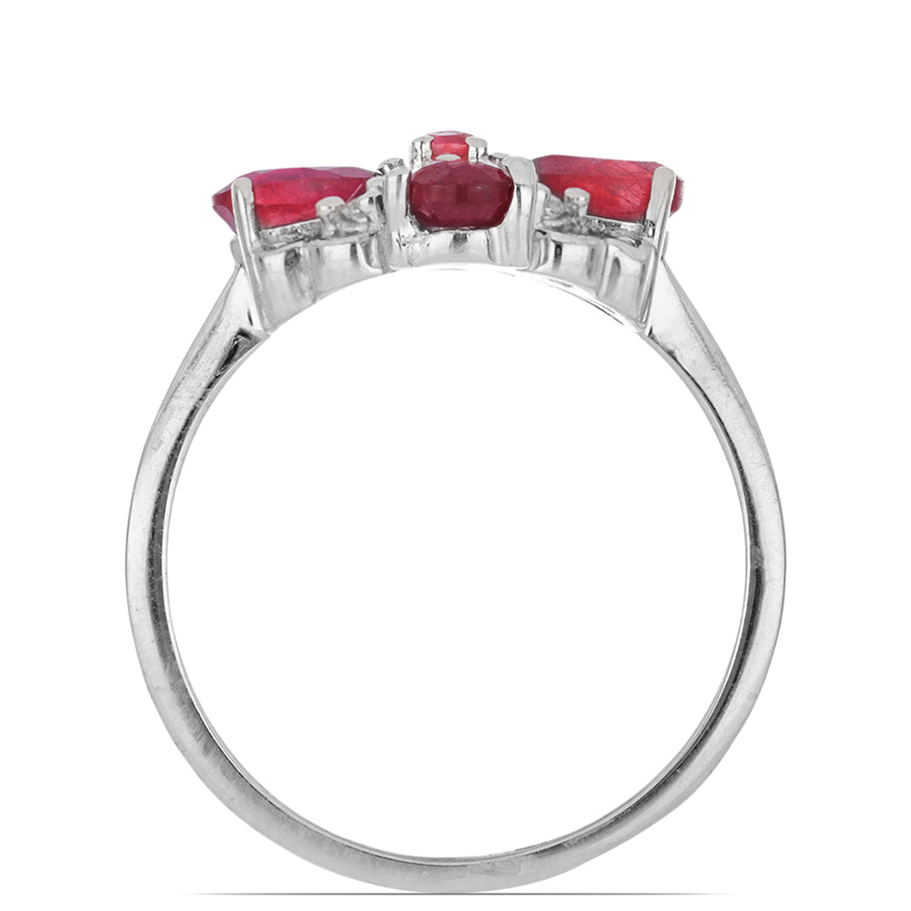 Silberring mit Rubin aus Madagaskar und weißem Topas 4 