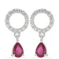 Silberohrringe mit Rubin aus Madagaskar und weißem Topas