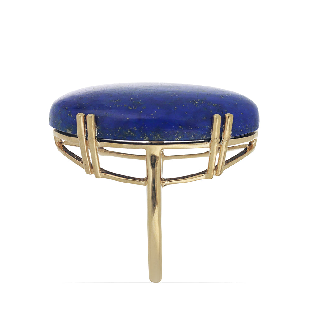 Goldplattierter Silberring mit Lapislazuli aus Badakhshan