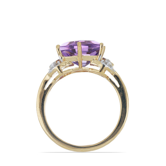 Goldplattierter Silberring mit Amethyst aus Vera Cruz und weißem Topas