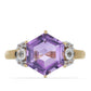 Goldplattierter Silberring mit Amethyst aus Vera Cruz und weißem Topas