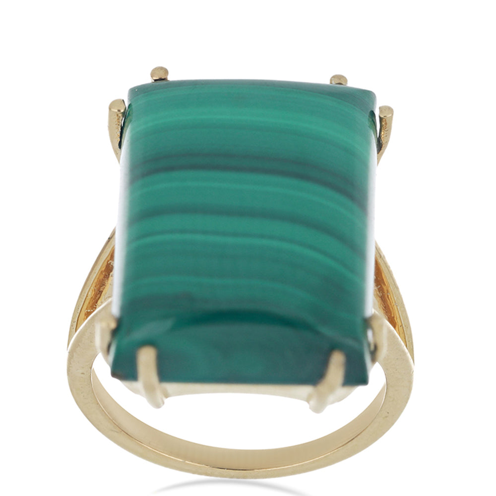 Goldplattierter Silberring mit Wales Malachit 4 