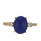 Goldplattierter Silberring mit Lapislazuli aus Badakhshan und weißem Topas