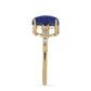 Goldplattierter Silberring mit Lapislazuli aus Badakhshan und weißem Topas