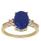Goldplattierter Silberring mit Lapislazuli aus Badakhshan und weißem Topas