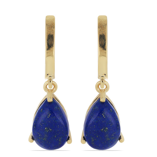 Goldplattierte Silberohrringe mit Lapislazuli aus Badakhshan