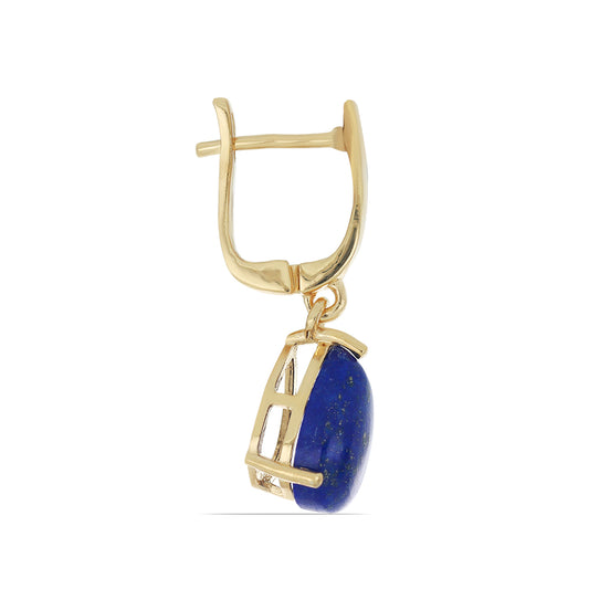 Goldplattierte Silberohrringe mit Lapislazuli aus Badakhshan
