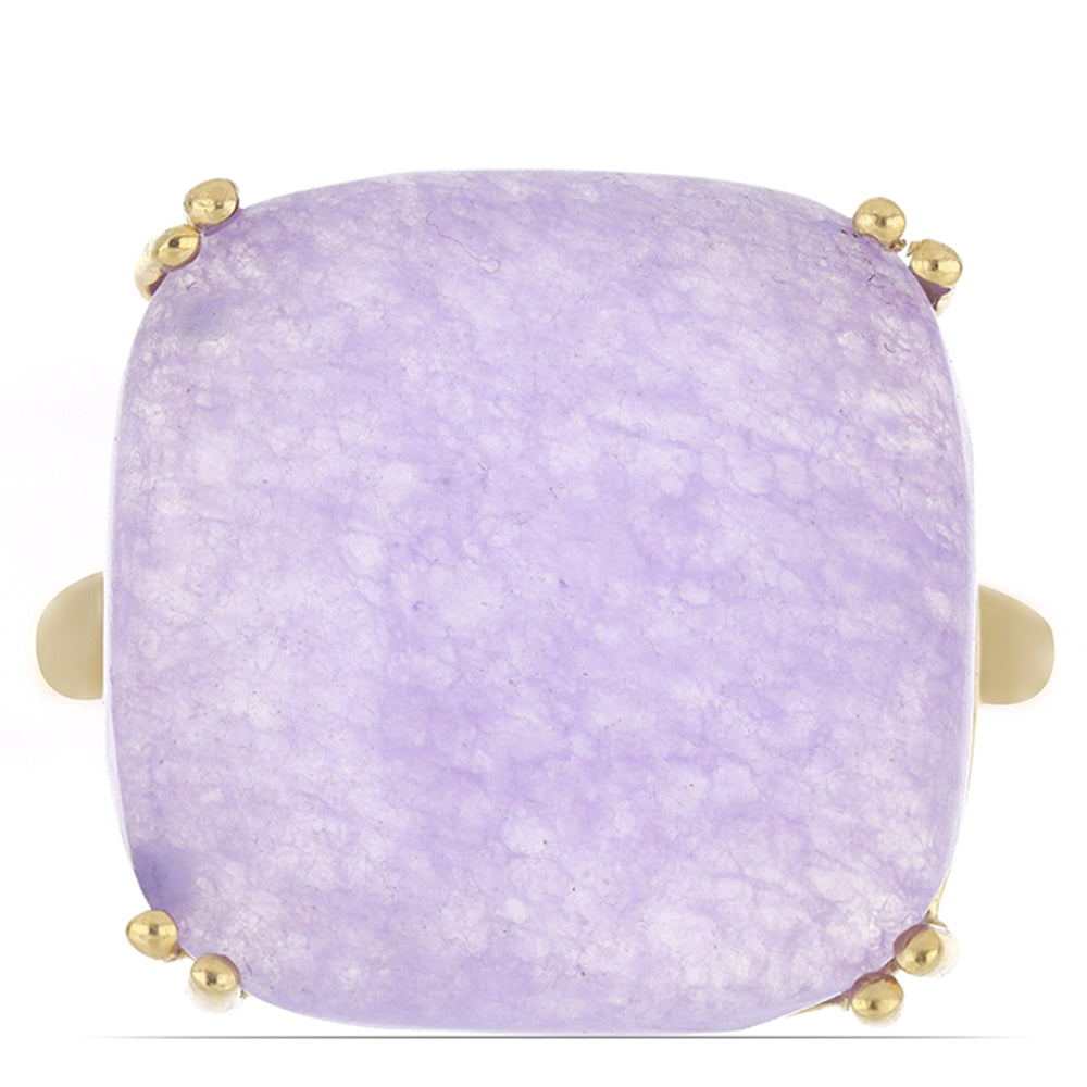 Goldplattierter Silberring mit lavendelfarbenem Jadeit aus Marsden River 1 