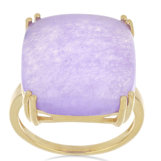 Goldplattierter Silberring mit lavendelfarbenem Jadeit aus Marsden River