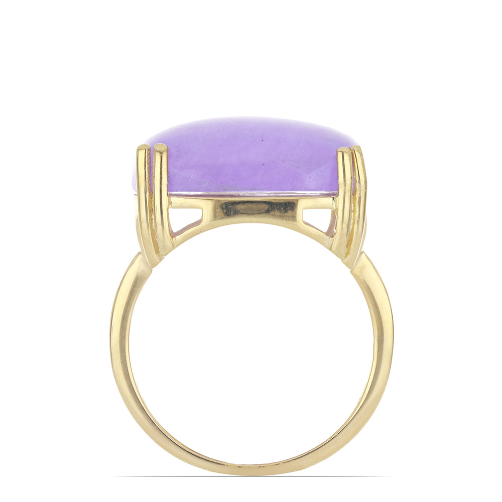 Goldplattierter Silberring mit lavendelfarbenem Jadeit aus Marsden River