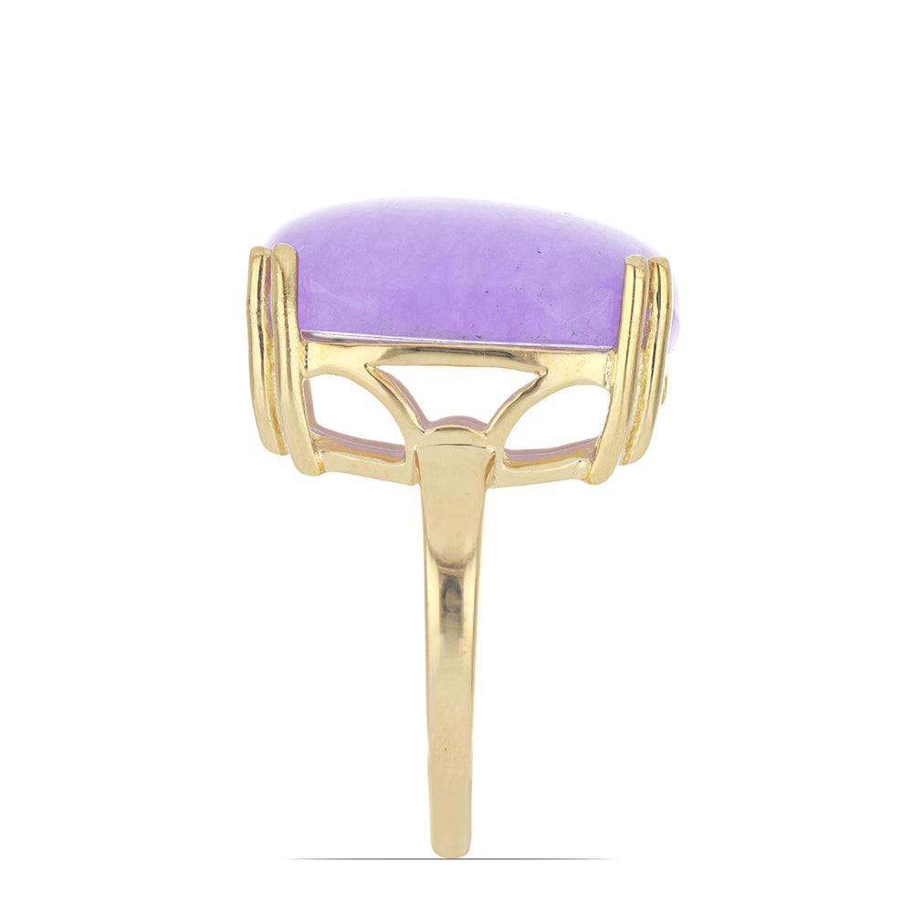 Goldplattierter Silberring mit lavendelfarbenem Jadeit aus Marsden River