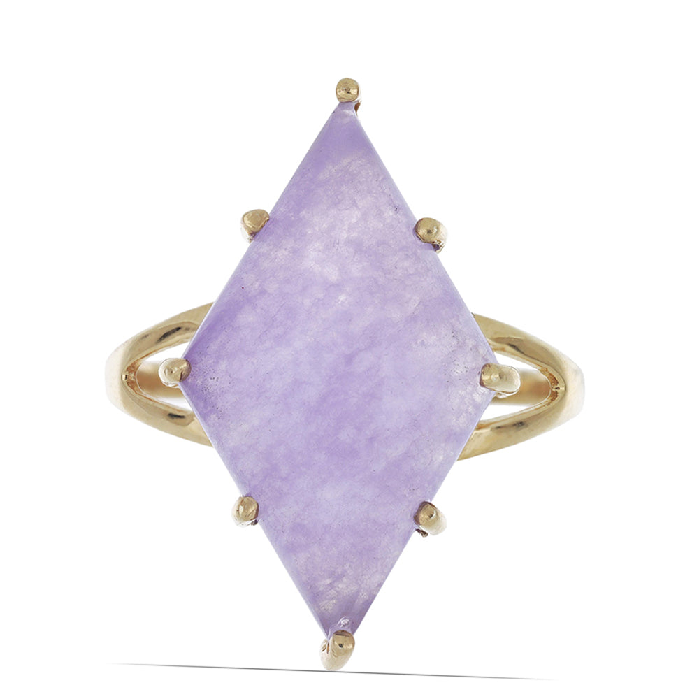 Goldplattierter Silberring mit lavendelfarbenem Jadeit aus Marsden River