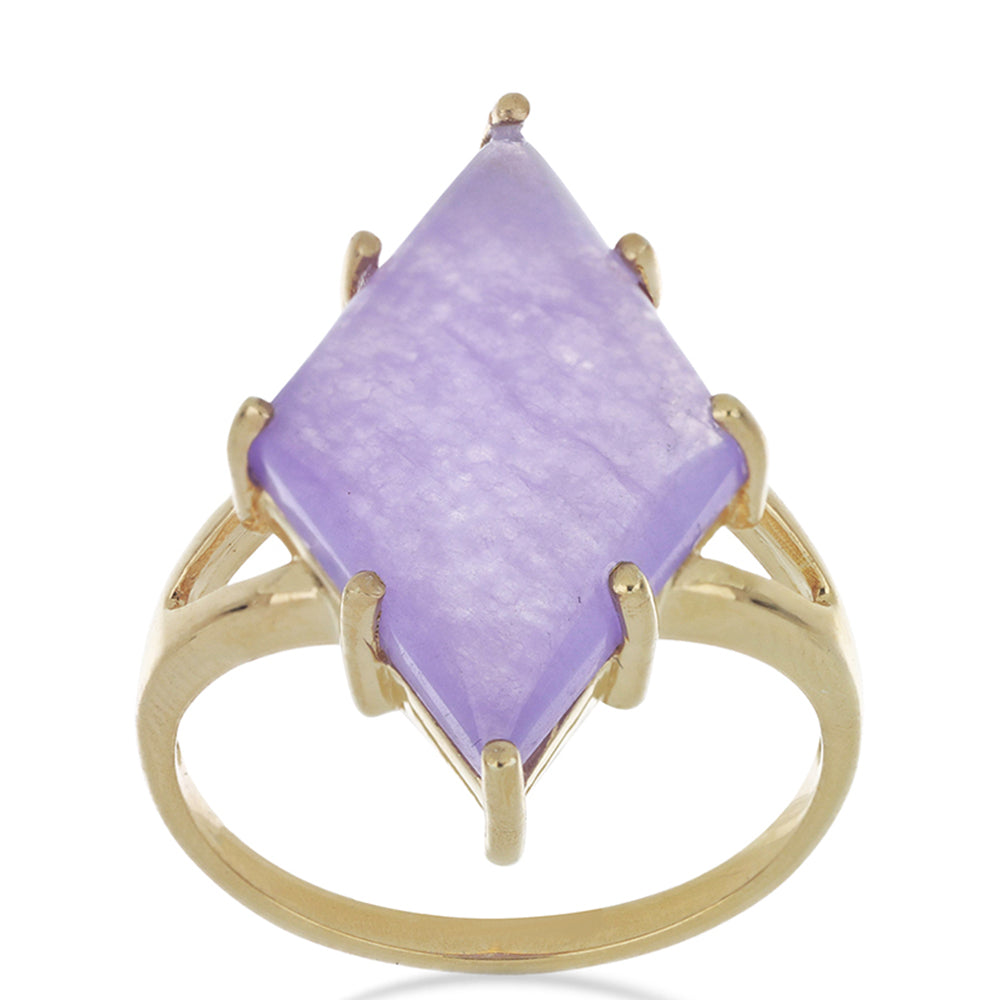 Goldplattierter Silberring mit lavendelfarbenem Jadeit aus Marsden River 2 