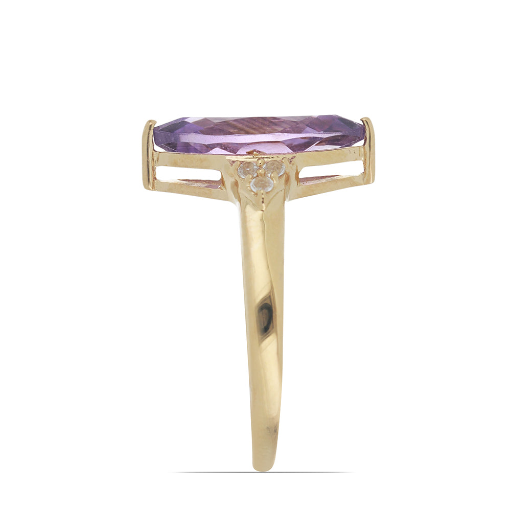 Goldplattierter Silberring mit Amethyst aus Vera Cruz und weißem Topas 3 