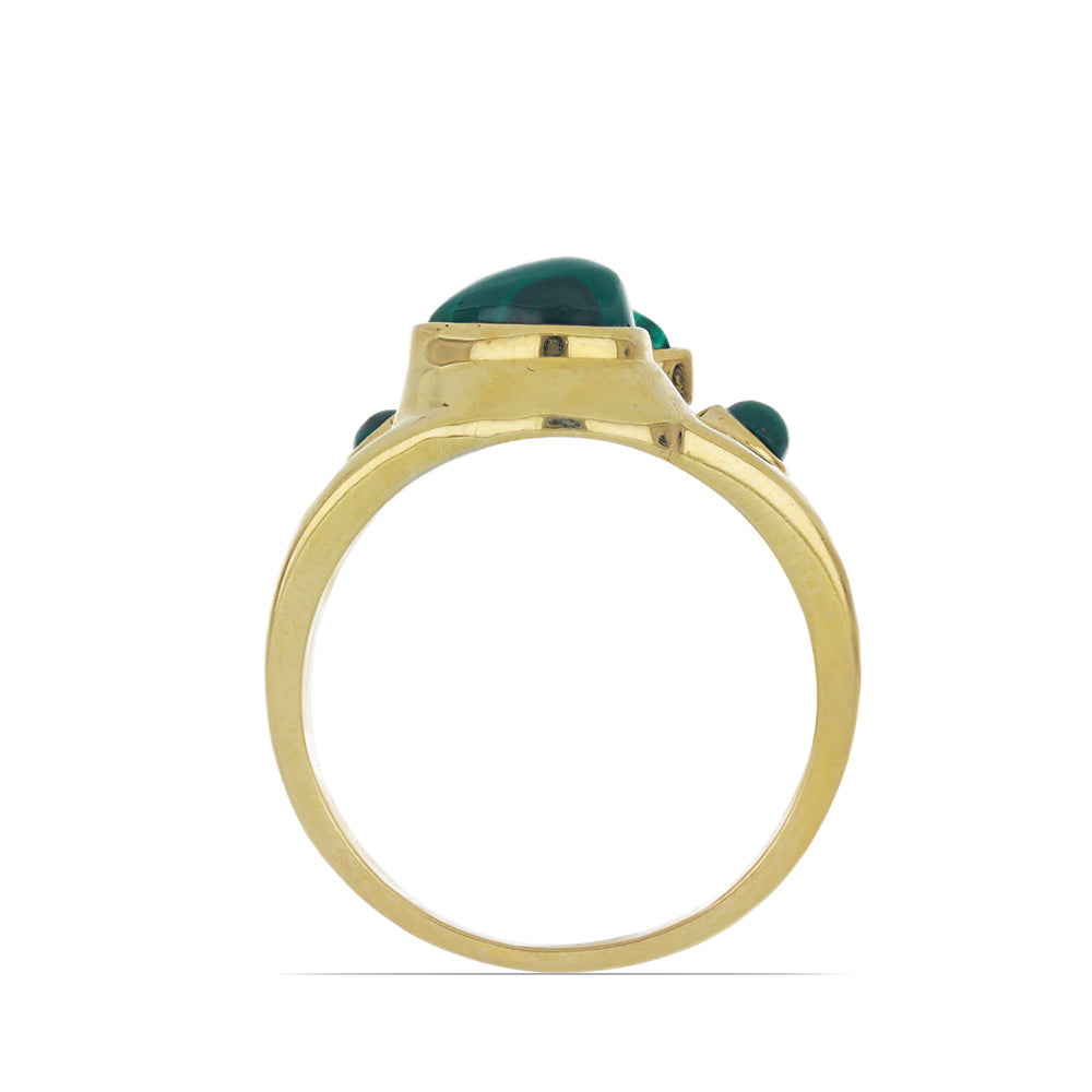 Goldplattierter Silberring mit Wales Malachit 3 