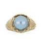 Goldplattierter Silberring mit wasserblauer Süßwasserperle