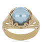 Goldplattierter Silberring mit wasserblauer Süßwasserperle