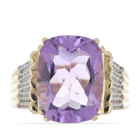 Goldplattierter Silberring mit Amethyst aus Vera Cruz und weißem Topas