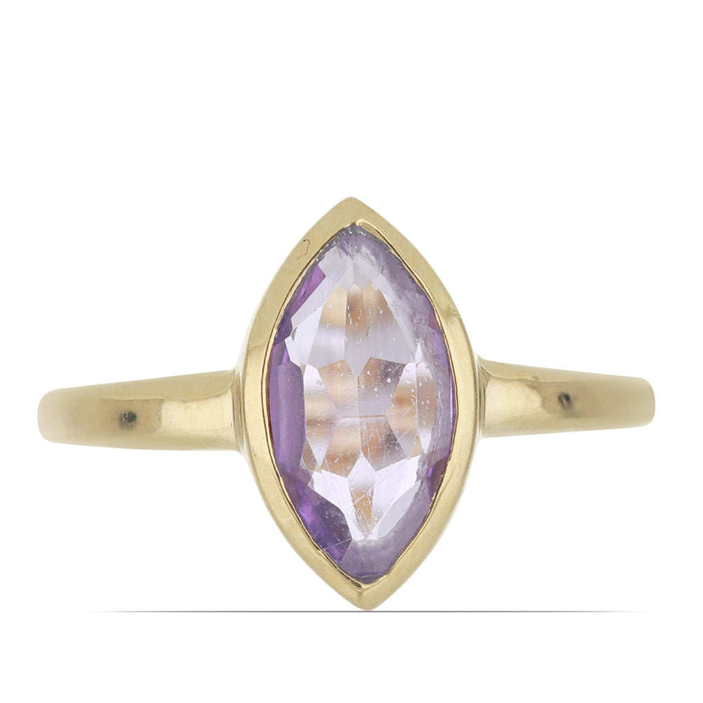 Goldplattierter Silberring mit Amethyst aus Vera Cruz